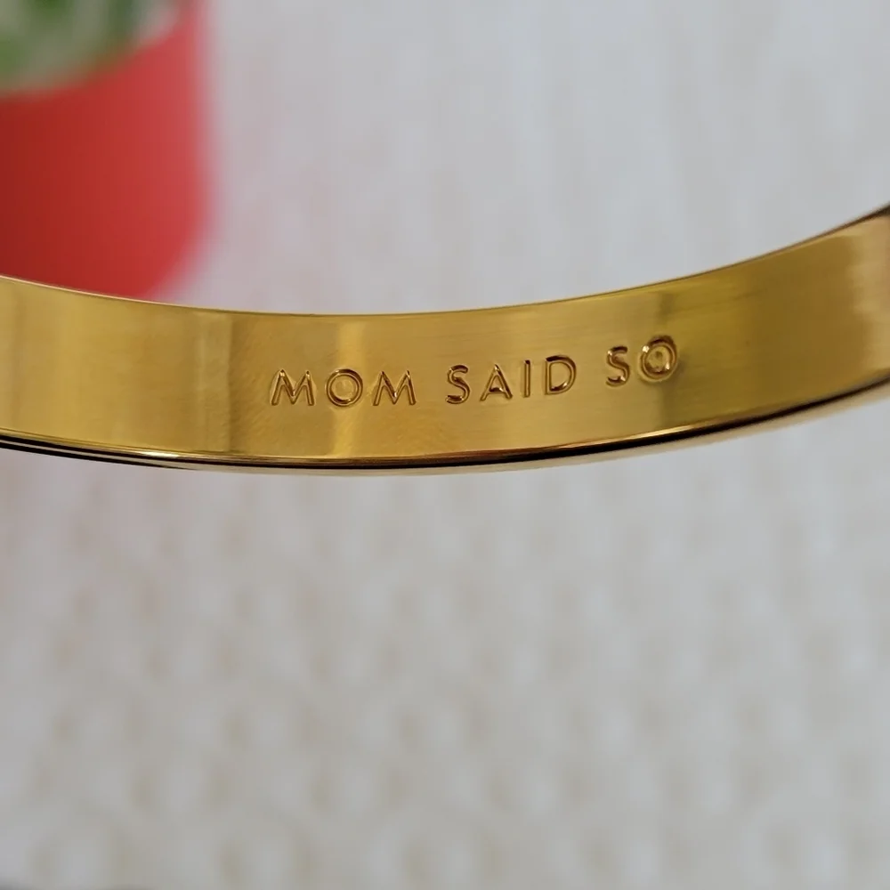 Kate Spade Gold Mom Said So Idiom Bangle Bracelet Classic Timeless Stackable